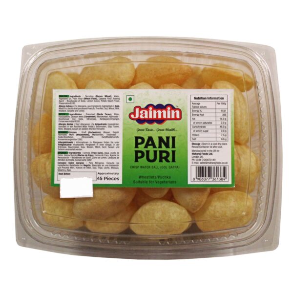 Jaimin Premium Pani Puri 45 pieces (ready to eat)