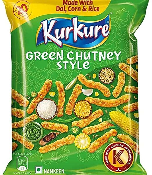 KurKure Green Chutney Style 68g (Pack of 10)