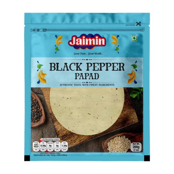 Jaimin Black Pepper Papad 200g
