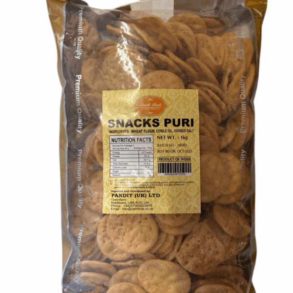 Pandit Foods Premium Chat Papdi 1kg (Catering Pack)