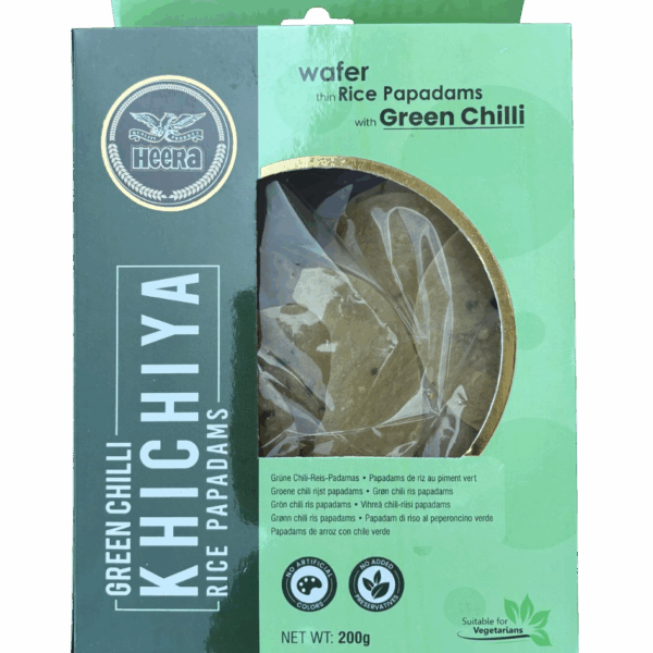 Heera Green Chilli Rice Papdi Khichiya (Rice Poppadoms) 200g