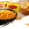 Vibrant Grocery Delivery Banner with Noodles and Papad